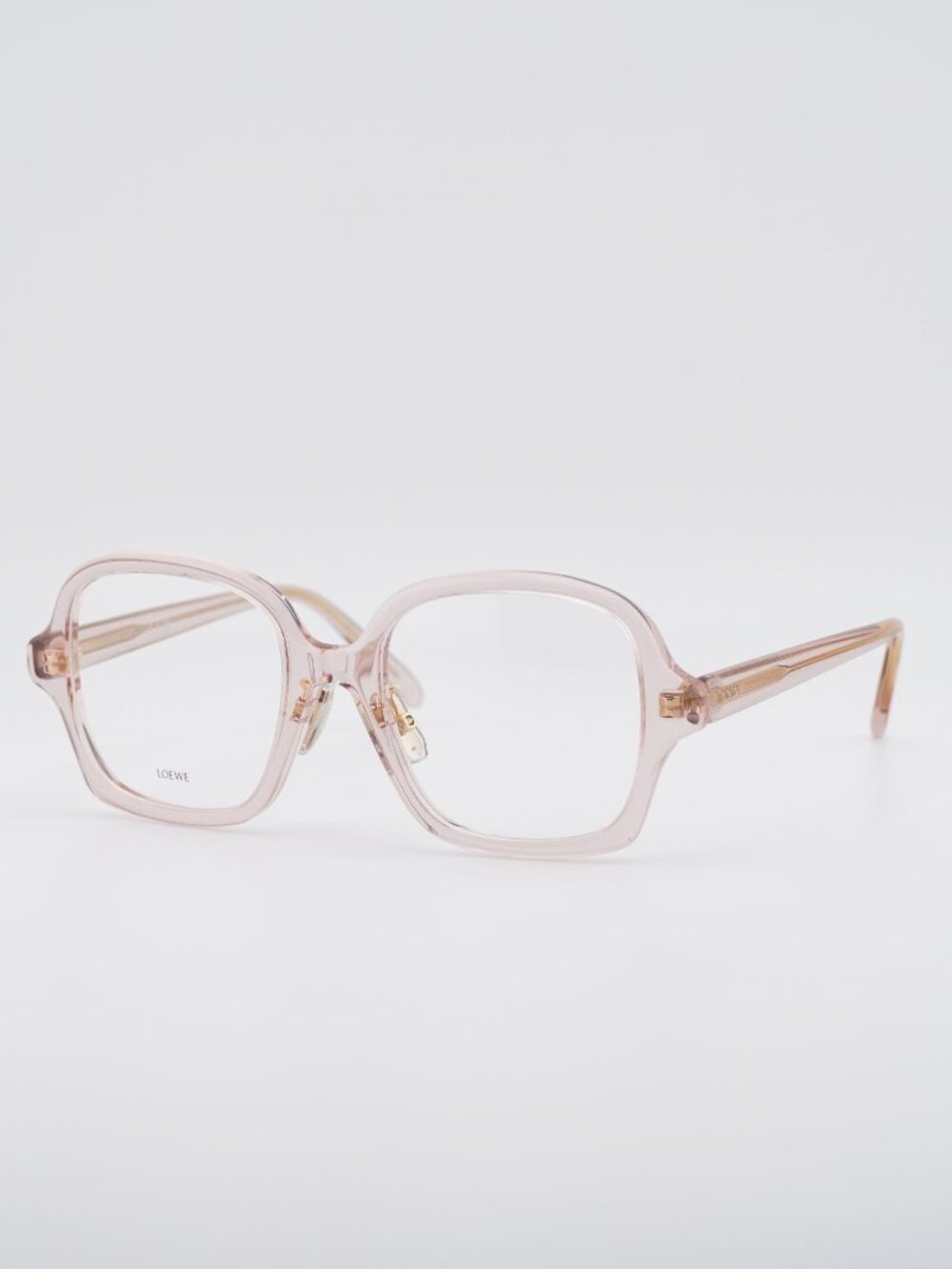 Loewe LW50070F 072 Eyeglasses Transparent Pink 52mm Square Frame